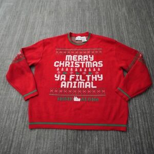 Home Alone Merry Christmas Ya Filthy Animal Ugly Christmas Sweater Knit Red XL